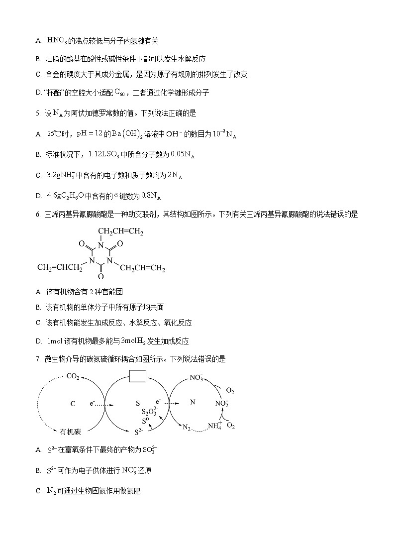 2024届辽宁省凌源市高三下学期4月联考化学试题（学生版）第2页