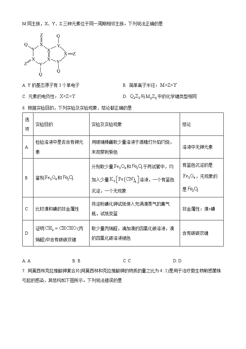 2024届山东省百师联盟高三下学期二轮复习联考化学试题 （学生版）第2页