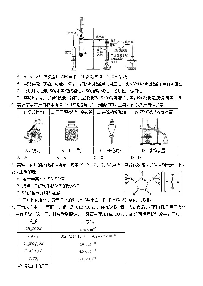 湖北省沙市中学2024届高三下学期模拟预测化学试题02
