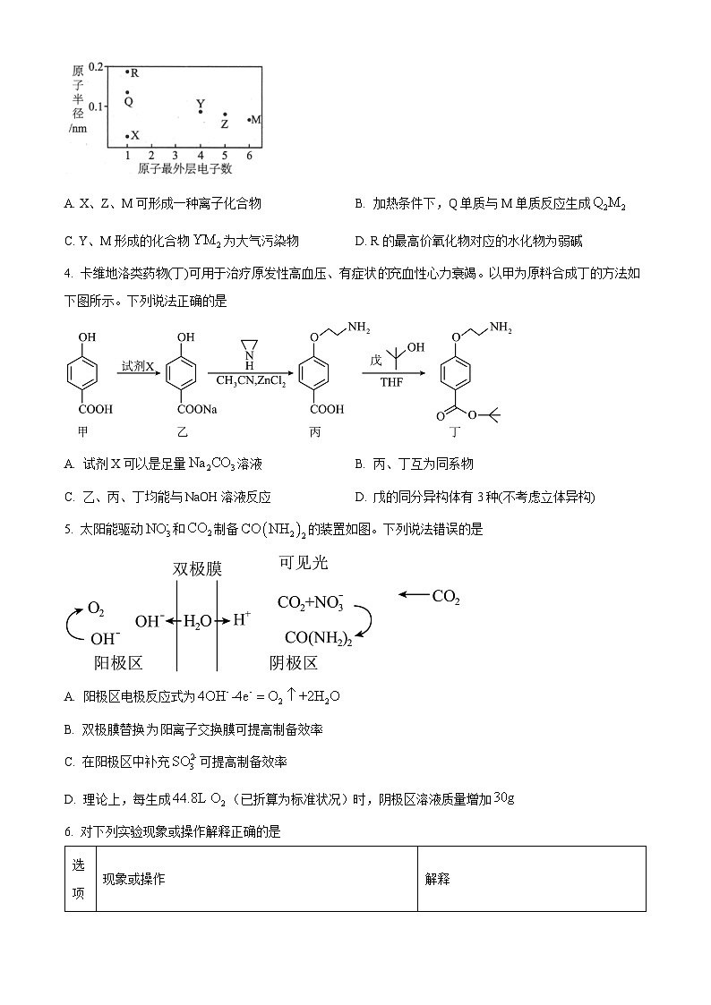 2024届陕西省部分学校高三下学期5月第一次模拟考试理综试题-高中化学（学生版+教师版）02