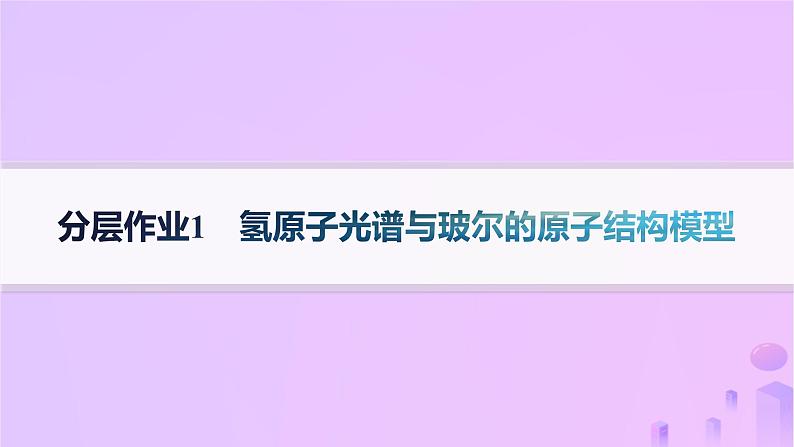 2025年高中化学第1章第1节第1课时氢原子光谱与玻尔的原子结构模型分层作业课件鲁科版选择性必修2第1页