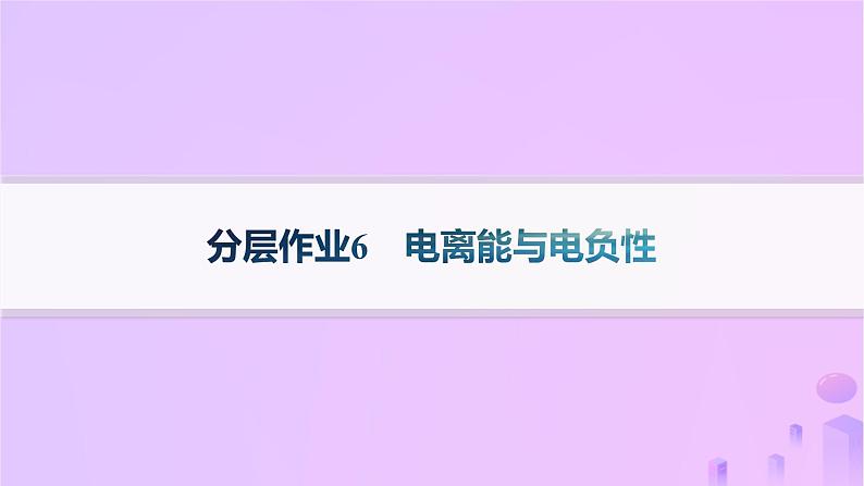 2025年高中化学第1章第3节第2课时电离能与电负性分层作业课件鲁科版选择性必修2第1页