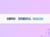 2025年高中化学第2章第1节共价键模型第1课时共价键的形成特征及类型分层作业课件鲁科版选择性必修2