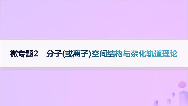 2025年高中化学第2章微专题2分子或离子空间结构与杂化轨道理论课件鲁科版选择性必修2第1页