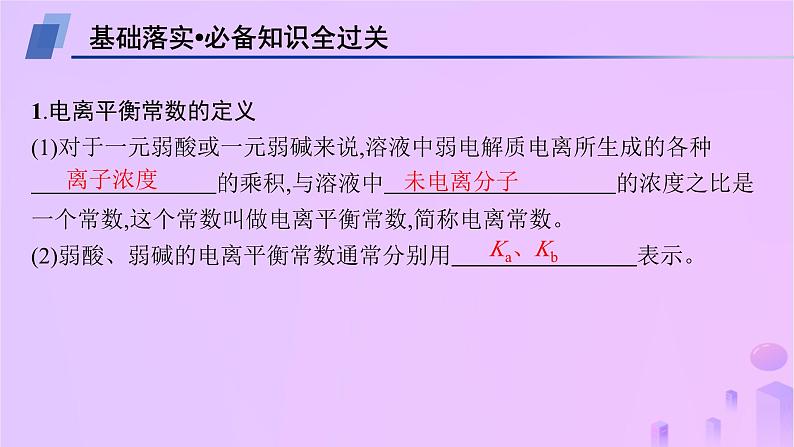 2025年高中化学第三章第一节电离平衡第二课时电离平衡常数课件新人教版选择性必修104