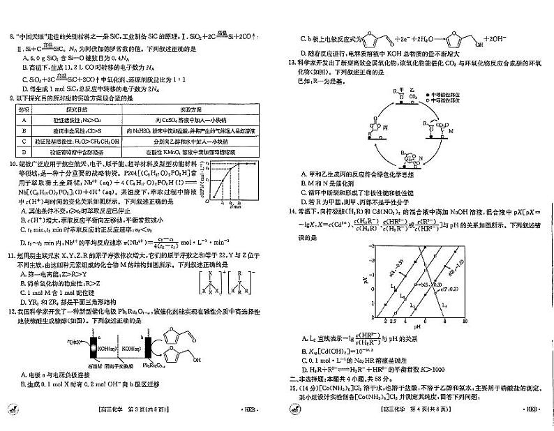 2024届河北省保定市九县一中高三下学期三模化学试题02