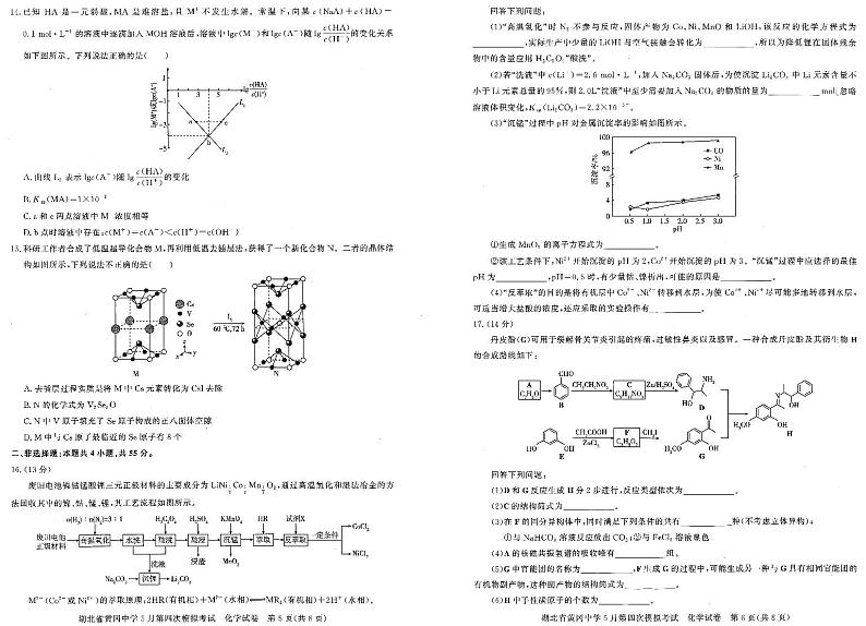 湖北省黄冈中学2024届高三年级下学期第四次模拟考试(黄冈四模) 化学试题03