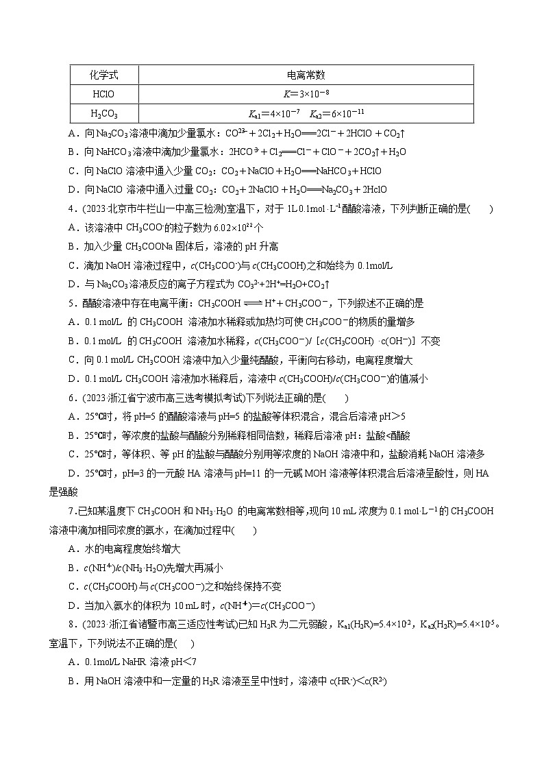 专题08 水溶液中的离子反应与平衡(练习)-2024年高考化学二轮复习讲练测（新教材新高考）(原卷版)02