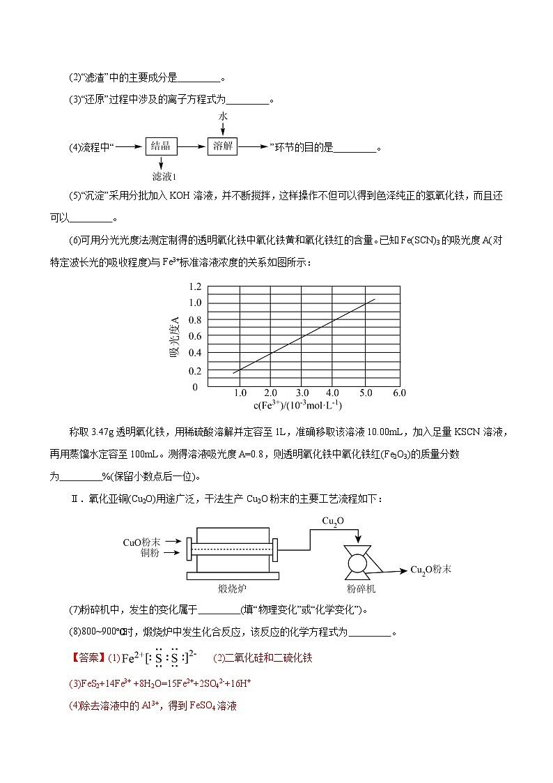 专题10   化学工艺流程(题型突破)(练习)-2024年高考化学二轮复习讲练测（新教材新高考）03