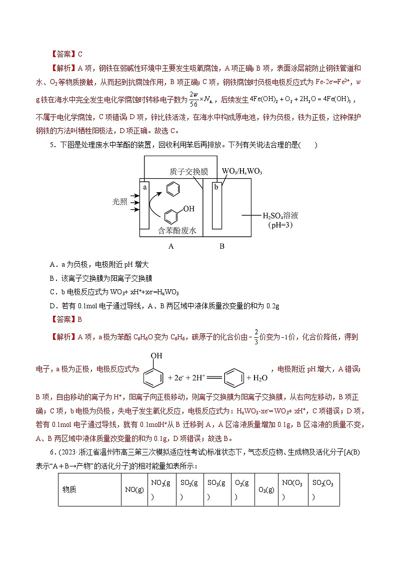 专题06  化学反应与能量(测试)-2024年高考化学二轮复习讲练测（新教材新高考）第3页