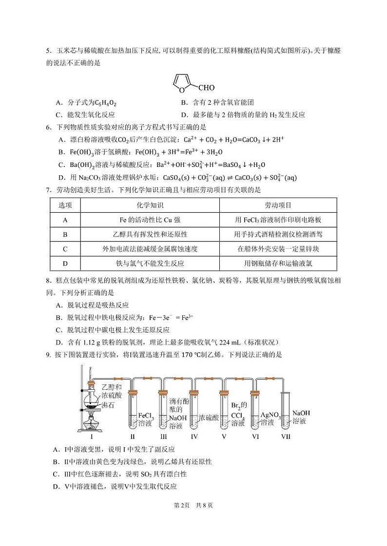 2024年广东省华南师范大学附属中学高三综合测试（三）化学试题第2页