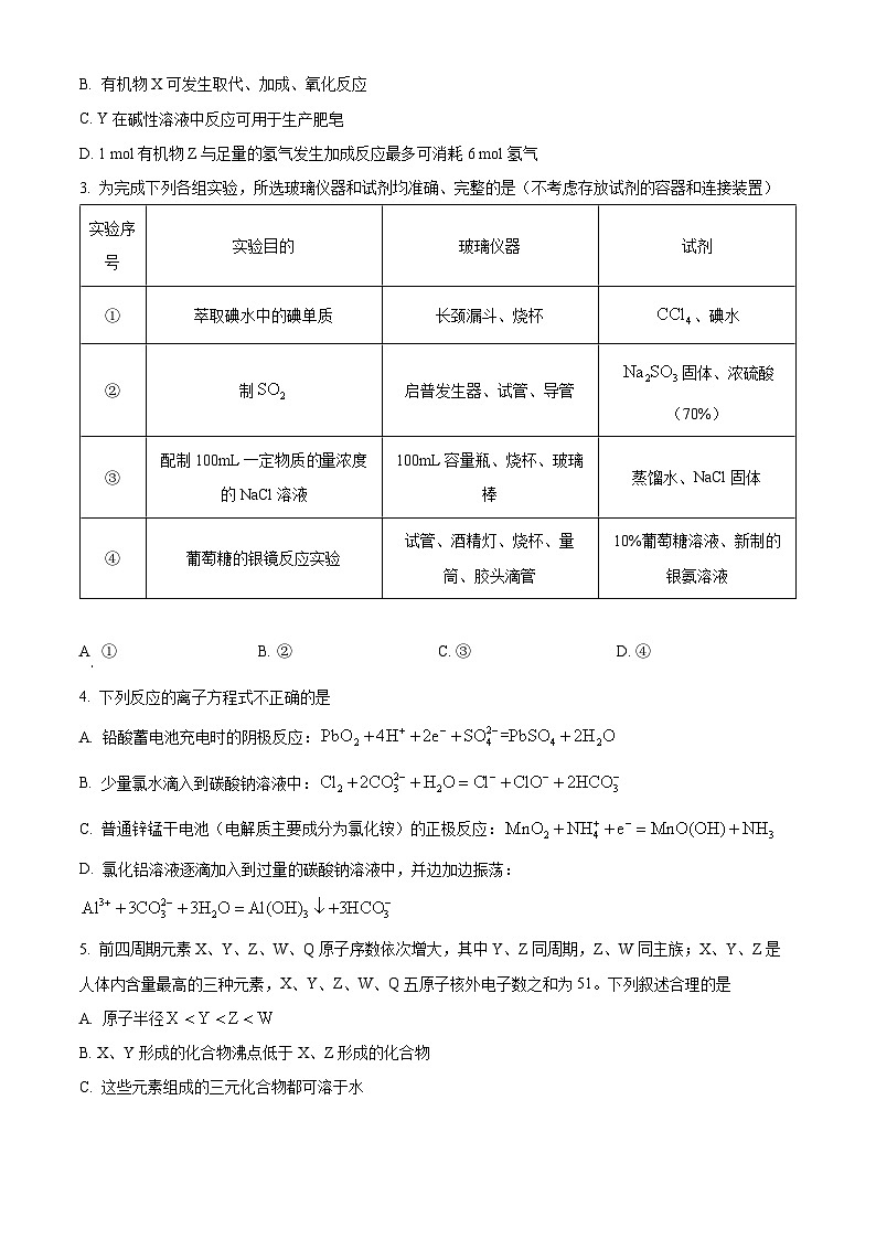 2024届四川省射洪中学校高三下学期考前热身理综试题-高中化学（原卷版+解析版）第2页