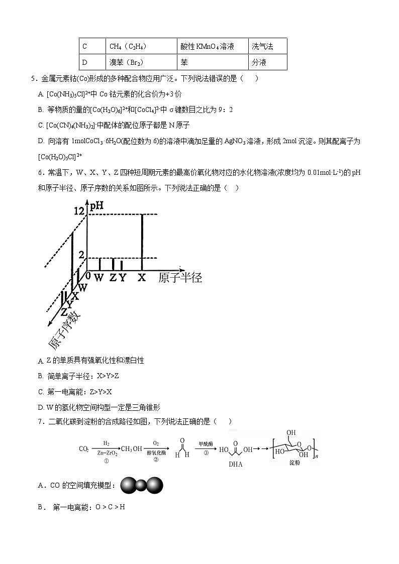 山东省济宁市泗水县2023-2024学年高二下学期期中考试化学试题02