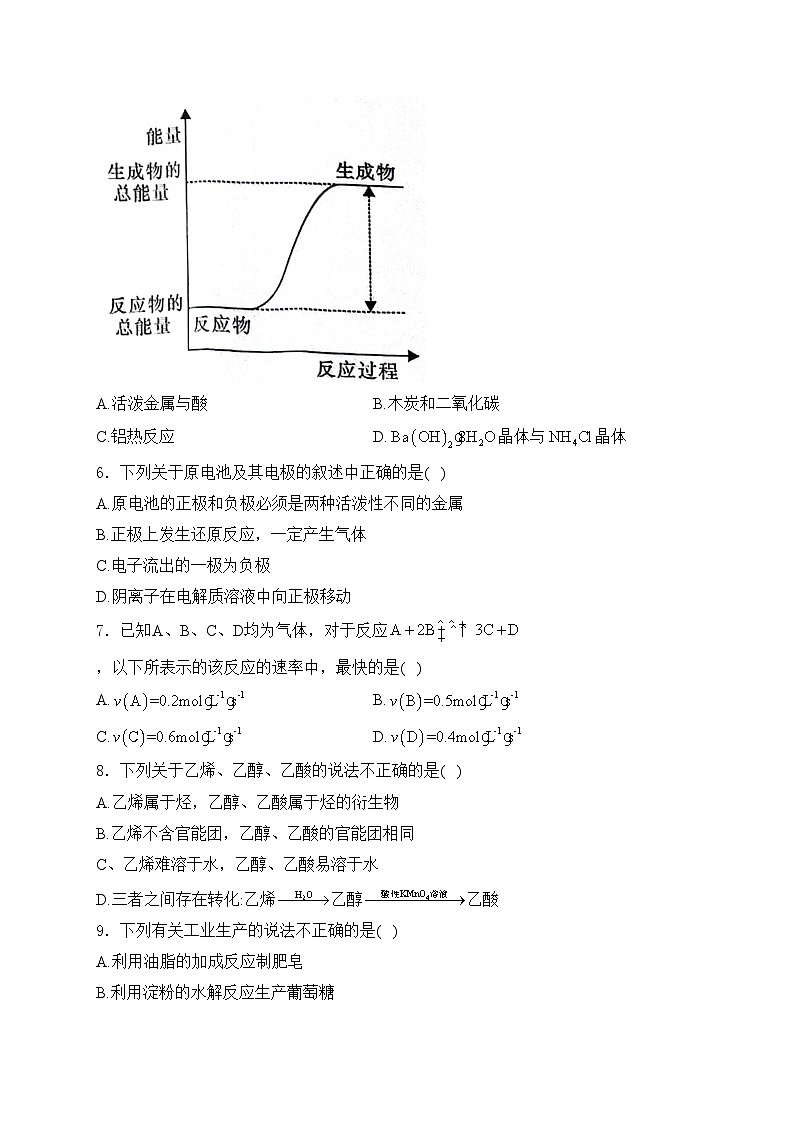 陕西省安康市汉滨区七校2022-2023学年高一下学期期末联考化学试卷(含答案)02