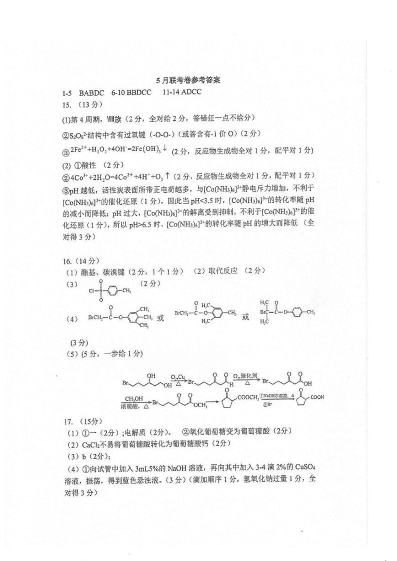 江苏常州高级中学、锡山高级中学2024年高二下学期5月联考化学试题+答案01