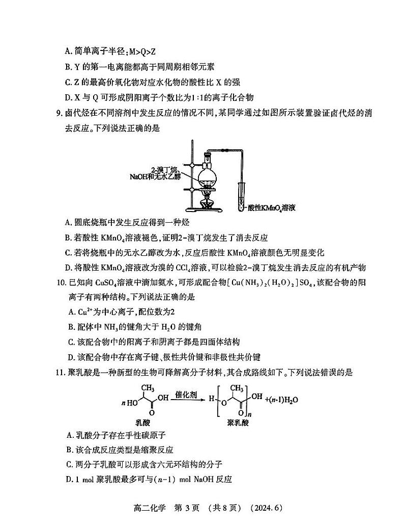 河南省洛阳市2023-2024学年高二下学期6月期末考试化学试题第3页
