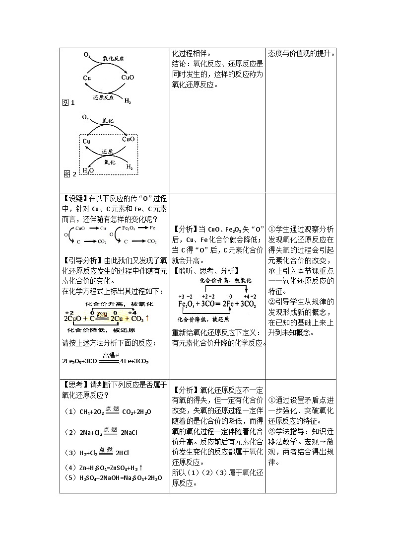 第三节 氧化还原反应(第一课时)教案-高一上学期人教版（2019）必修第一册02