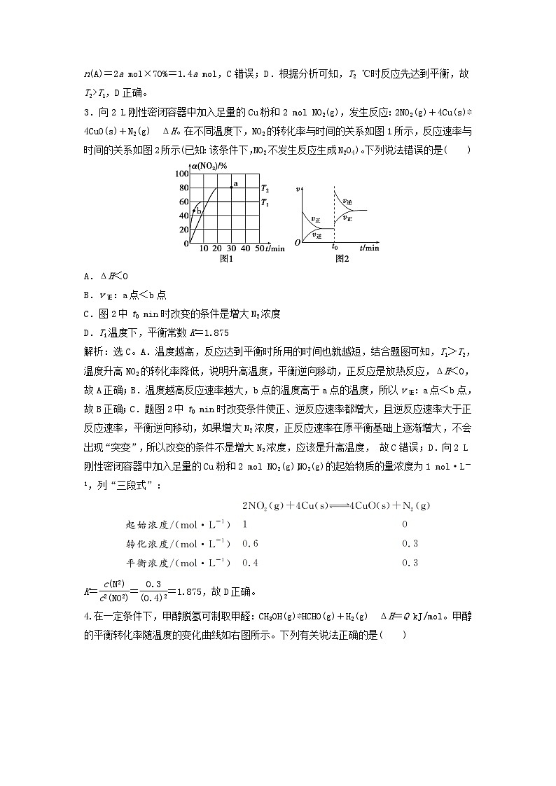 2025届高考化学一轮总复习课时跟踪练41化学反应速率与化学平衡图像02