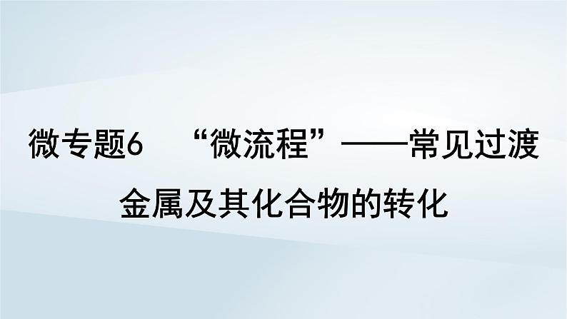 2025届高考化学一轮总复习第4章金属及其化合物微专题6“微流程”__常见过渡金属及其化合物的转化课件01