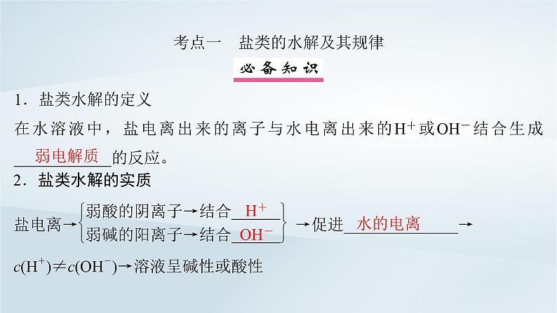 2025届高考化学一轮总复习第9章水溶液中的离子反应与平衡第44讲盐类的水解课件04