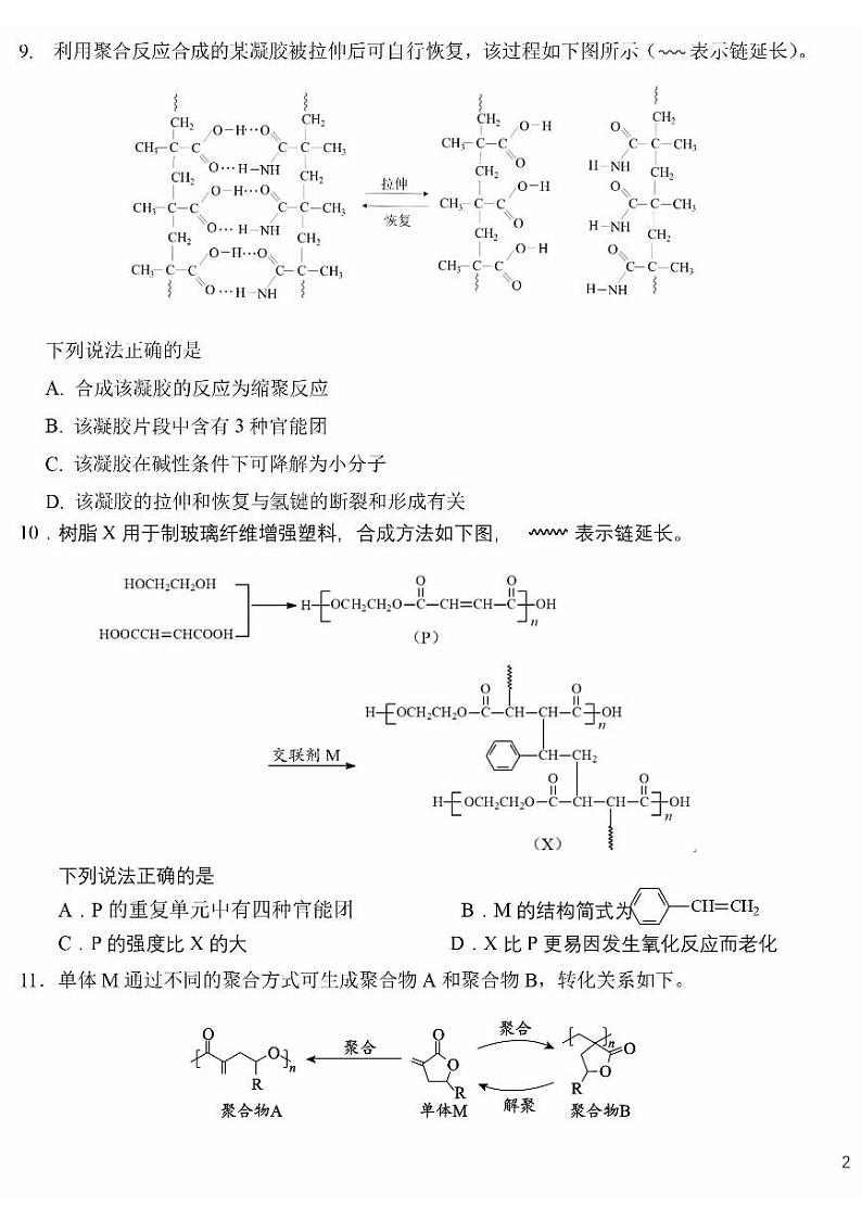 2024北京五十中高二6月月考化学试题及答案03