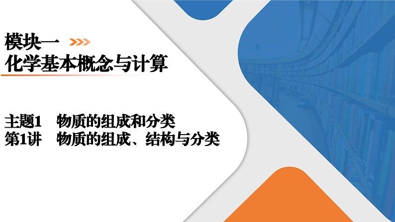 模块1　主题1　第1讲　物质的组成、结构与分类  课件 2025高考化学一轮复习01