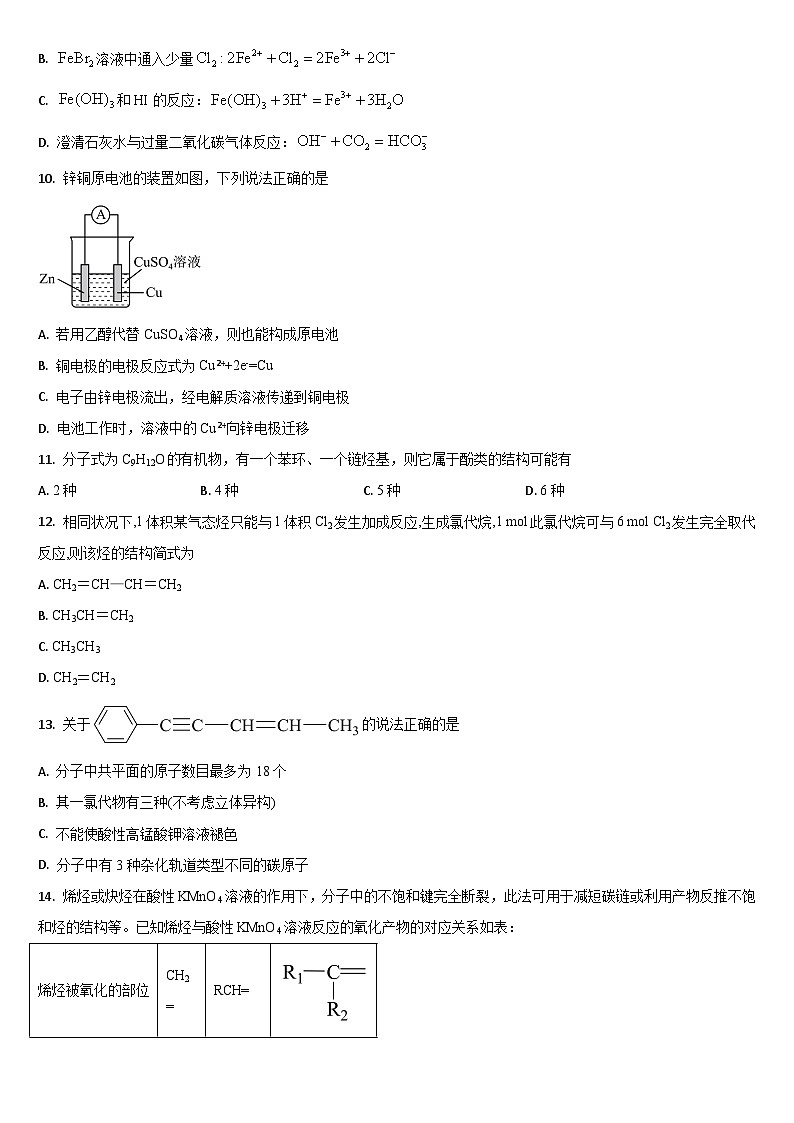 吉林省通化市梅河口市第五中学2023-2024学年高二下学期6月月考化学试题03
