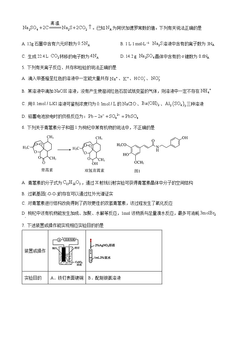 2024重庆市部分学校高三下学期考前最后一卷化学含解析第2页