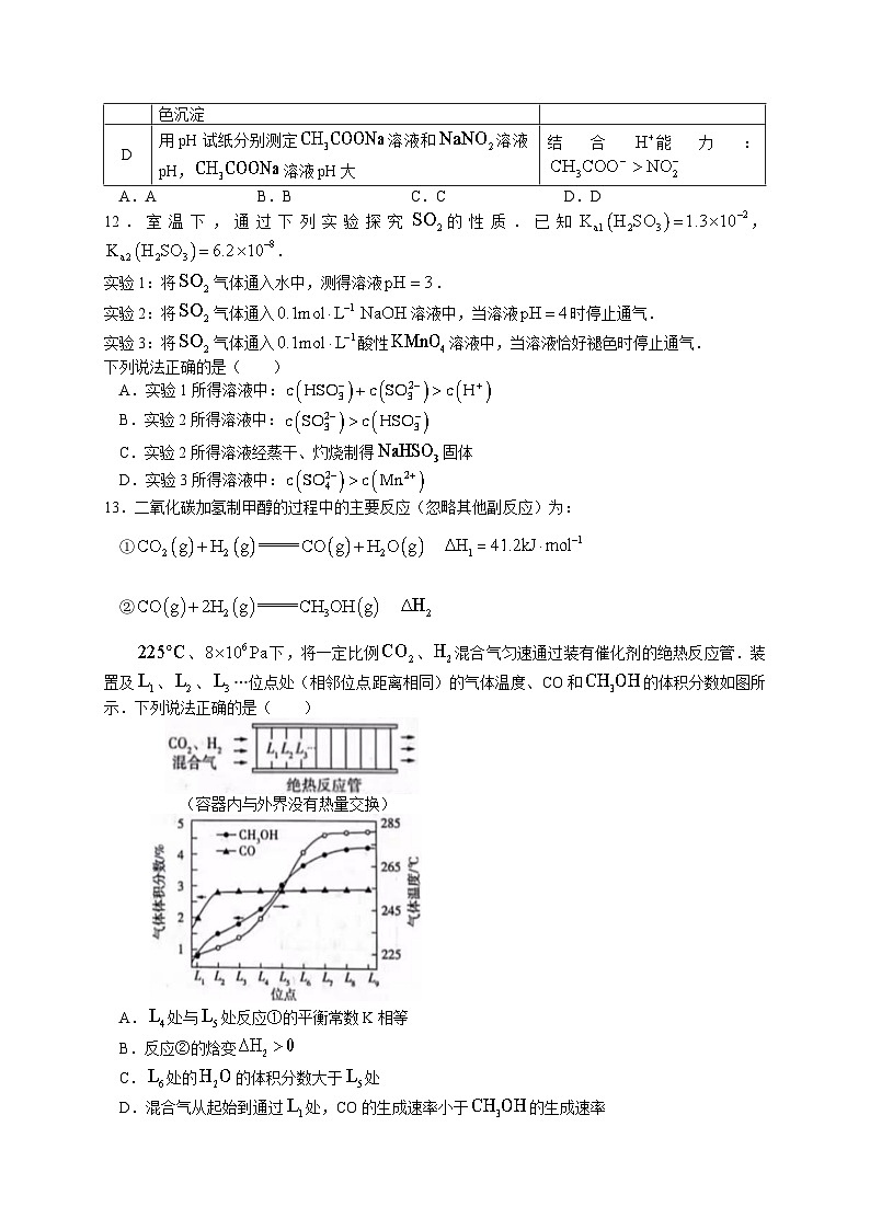 江苏省2024年高考化学真题（含答案）03