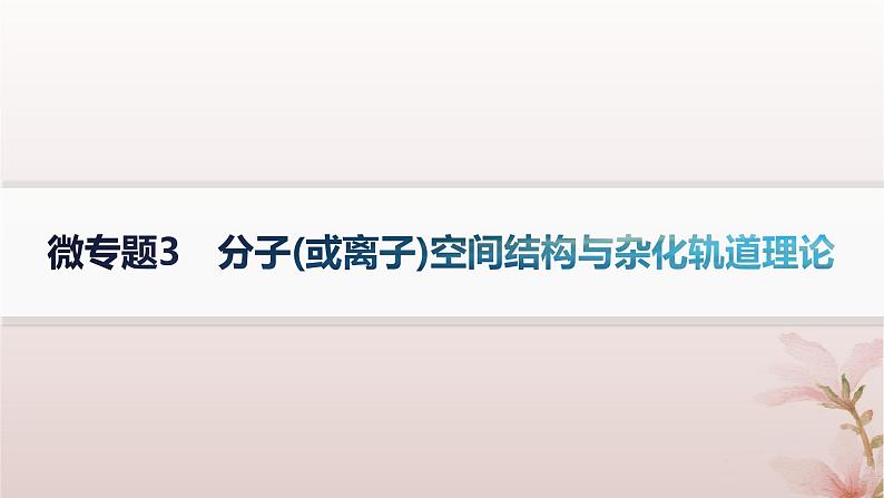 2025年高中化学第2章分子结构与性质微专题3分子或离子空间结构与杂化轨道理论课件新人教版选择性必修201