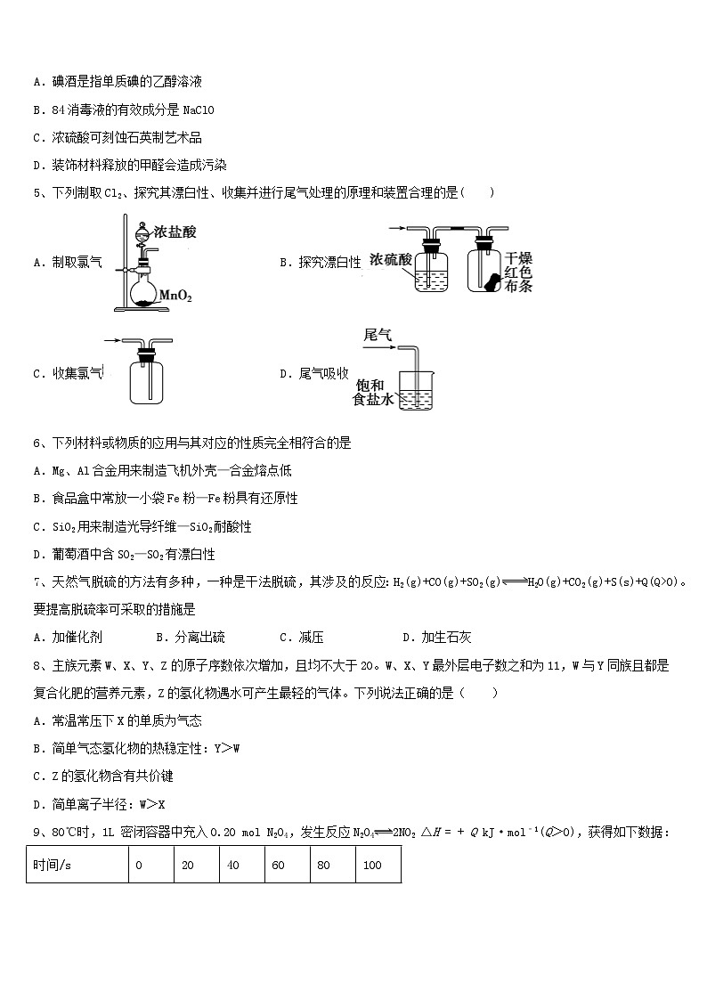 2024年内蒙古自治区高考化学模拟试题及答案第2页