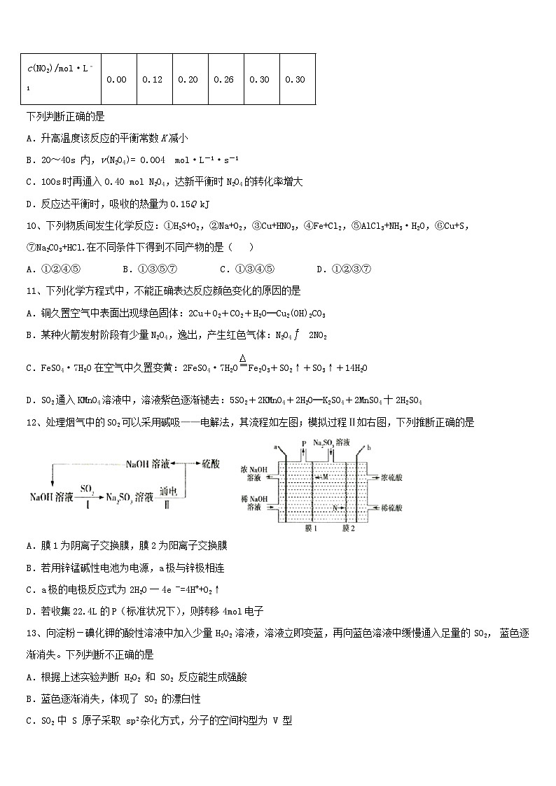 2024年内蒙古自治区高考化学模拟试题及答案第3页