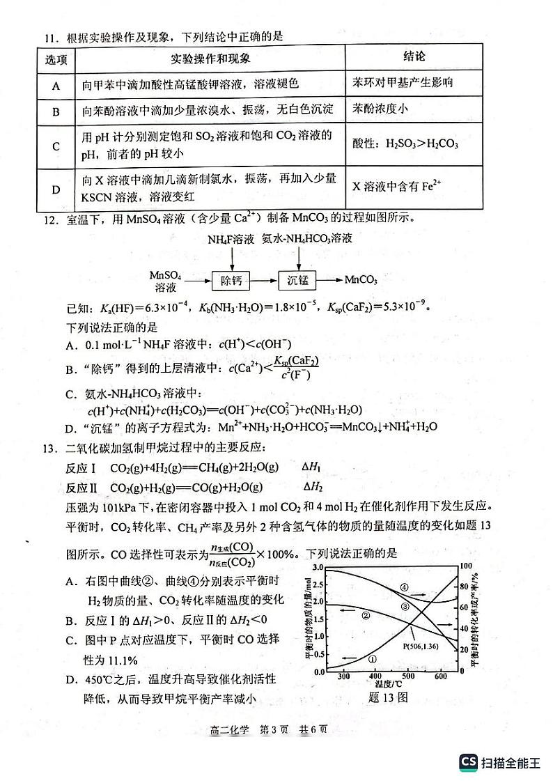 江苏省泰州市2023-2024学年高二下学期6月期末化学试题03