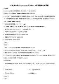 [化学]山东省菏泽市2022-2023学年高一下学期期末考试试题（解析版）