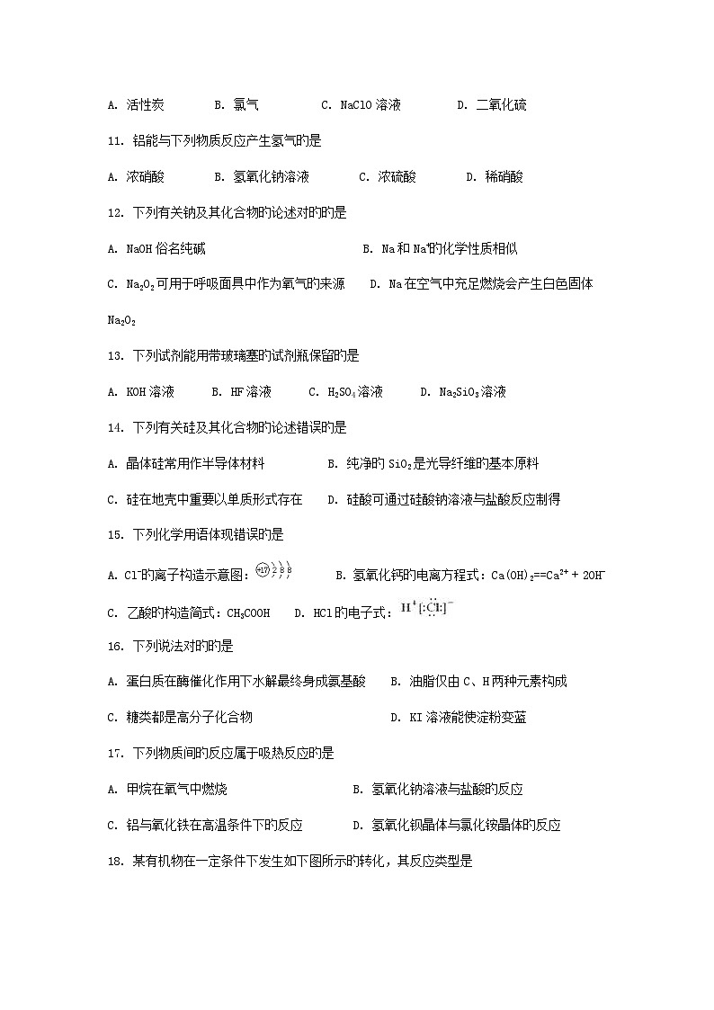 2022年天津普通高中学业水平考试化学试题第2页