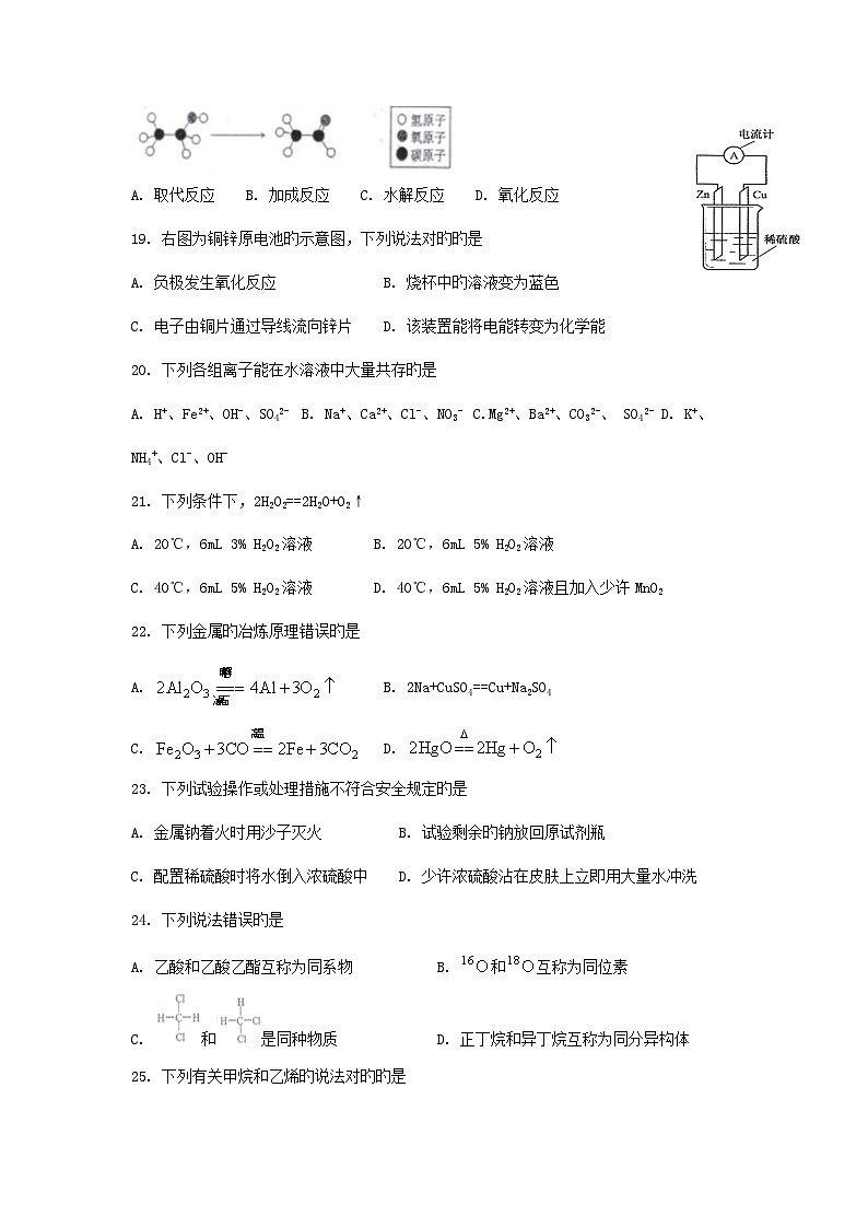 2022年天津普通高中学业水平考试化学试题第3页
