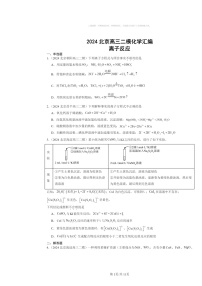 [化学][二模]2024北京高三试题分类汇编：离子反应