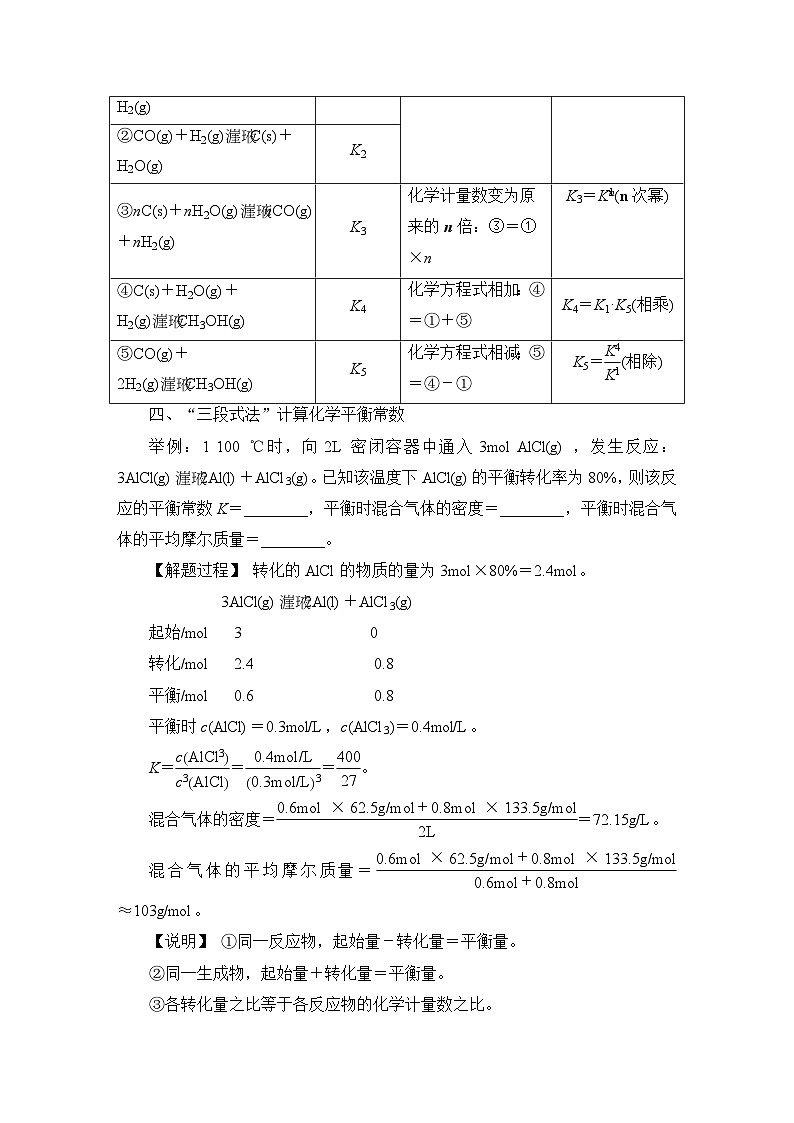 第二章　化学反应速率与化学平衡  第二节　化学平衡　课时9　化学平衡常数  学案第2页