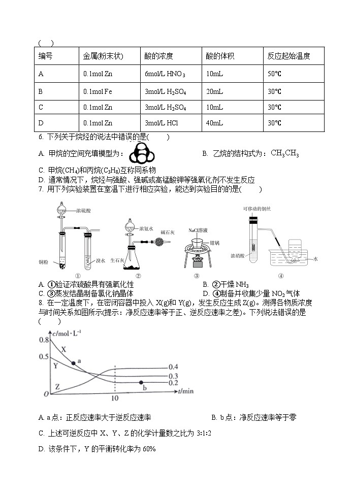 广东省江门市某校2023-2024学年高一下学期期中考试化学试题.02