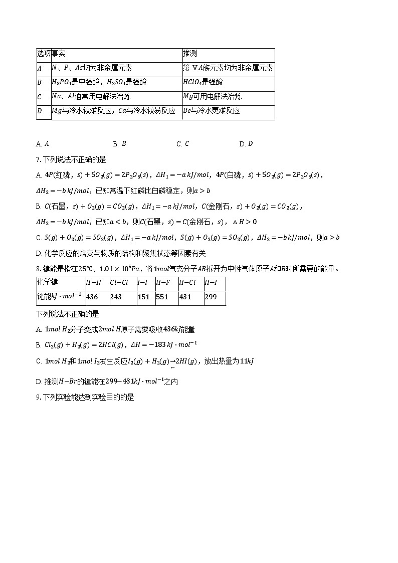 2023-2024学年北京市第十二中学高一下学期期中考试化学试题（含答案）第2页