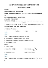 浙江省丽水市五校高中发展共同体2023-2024学年高一下学期5月期中联考化学试题（Word版附解析）