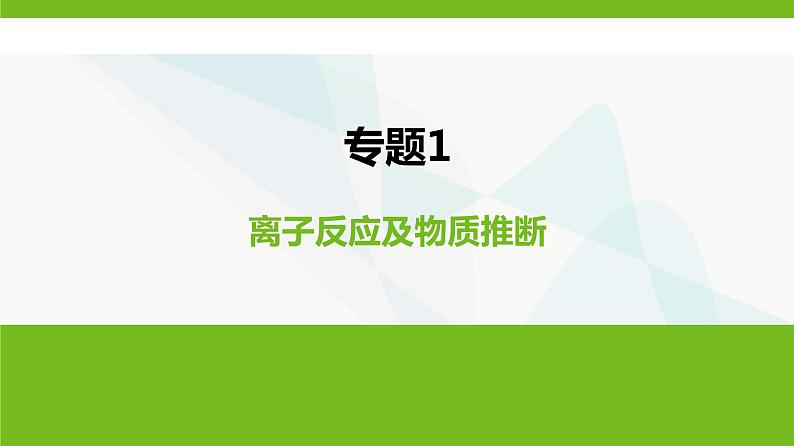 鲁科版高中化学必修第一册专题1离子反应及物质推断课件01