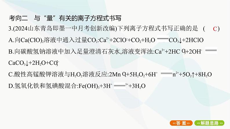 鲁科版高中化学必修第一册专题1离子反应及物质推断课件07