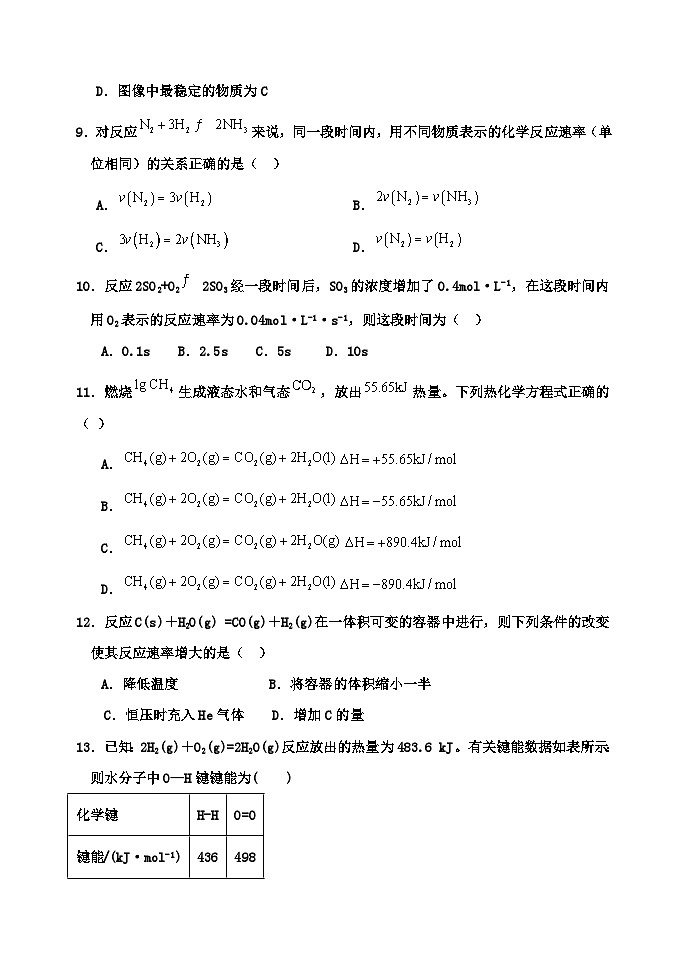 2024衡水武强中学高一下学期期末考试化学含答案03