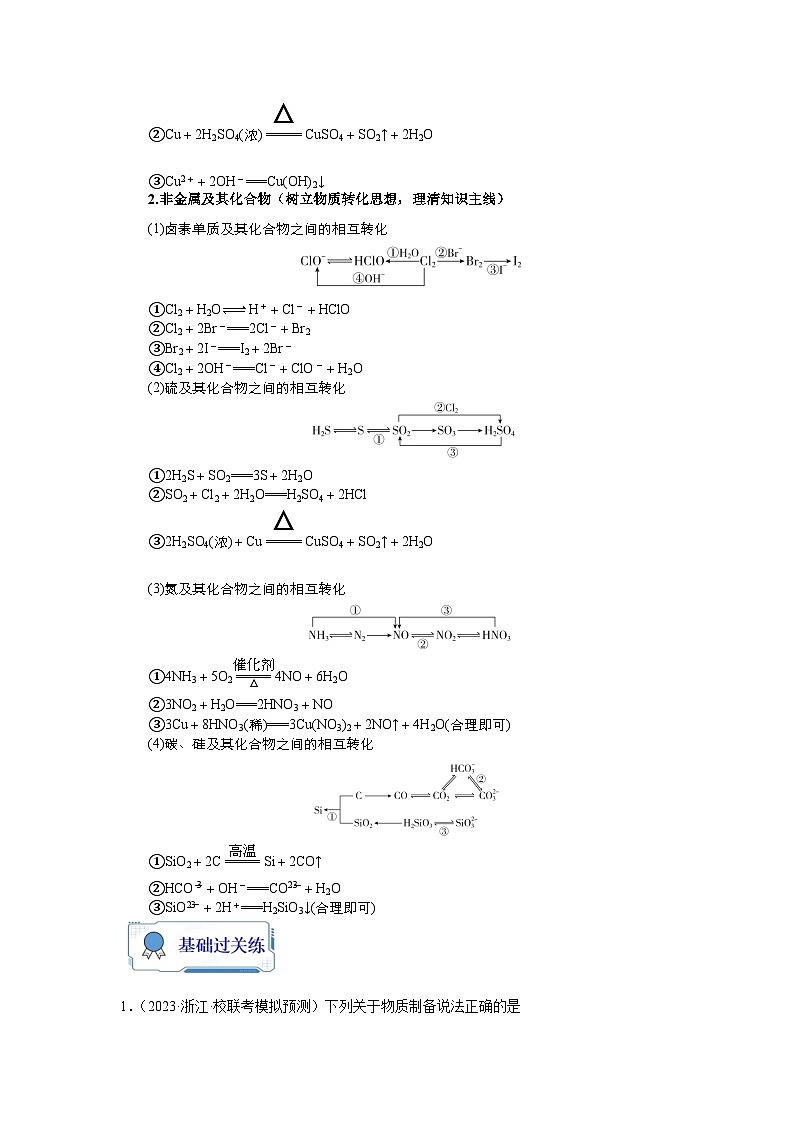 【暑假衔接】高中化学新高三（高二升高三）暑假自学 第07讲 元素及其化合物基础知识和应用（教师版+学生版）讲义02