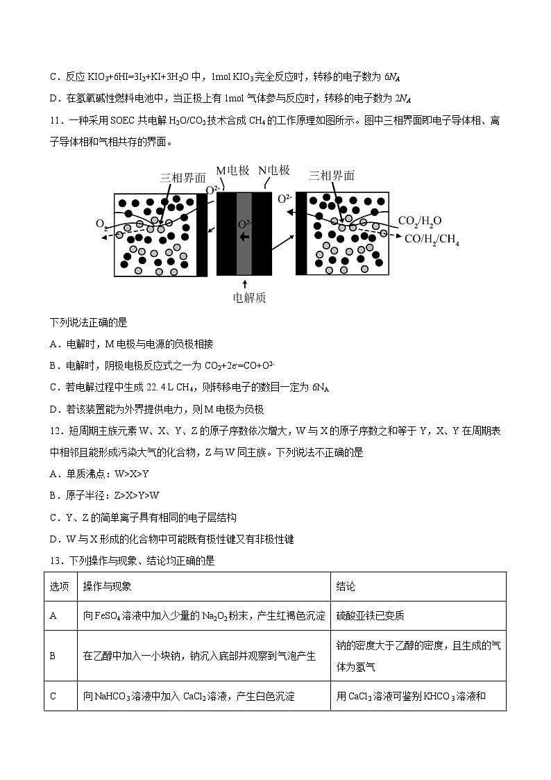 理综化学-秋季高三开学摸底考试卷02（课标全国专用）02