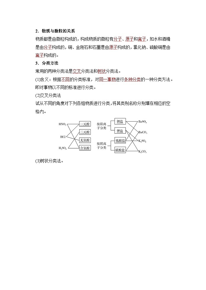 （人教版）新高一化学暑假衔接第01讲 物质的分类及变化【教师版】 第2页
