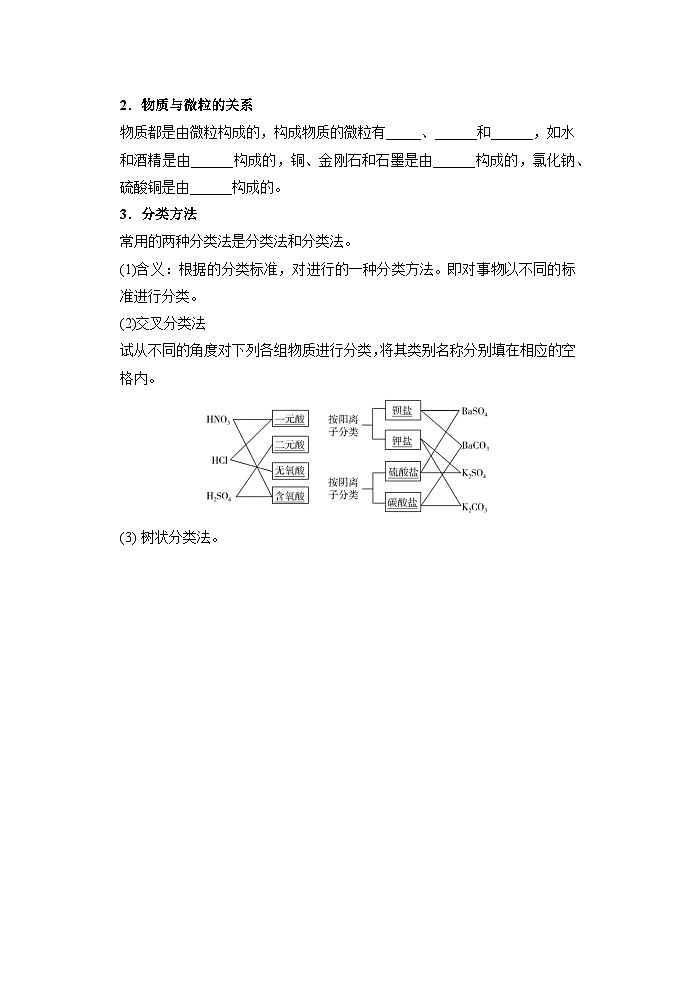 （人教版）新高一化学暑假衔接第01讲 物质的分类及变化【学生版】 第2页