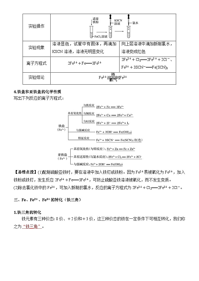 （人教版）新高一化学暑假衔接第14讲 铁的氢氧化物和铁盐、亚铁盐（学生版+教师版）讲义03