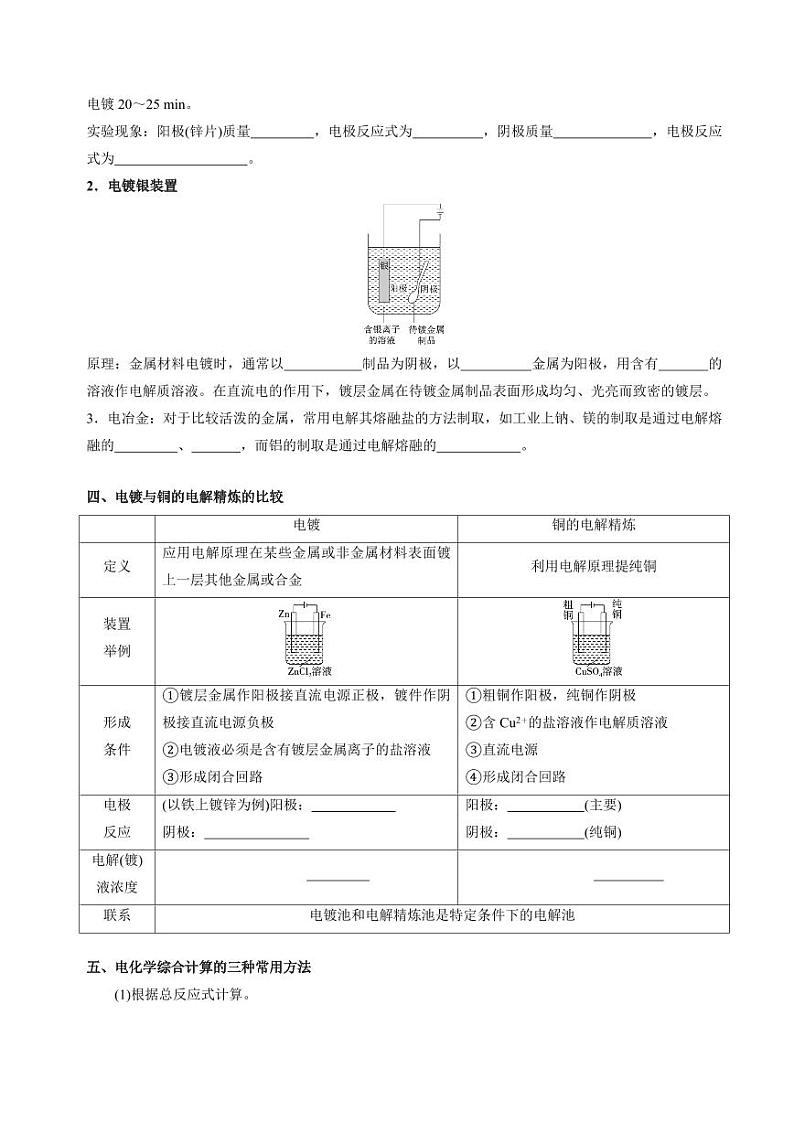 1.2.4化学能与电能的转化（电解原理的应用）(分层练习)（原卷版+解析版）2023-2024学年高二化学同步精品课堂（苏教版2019选择性必修1）02